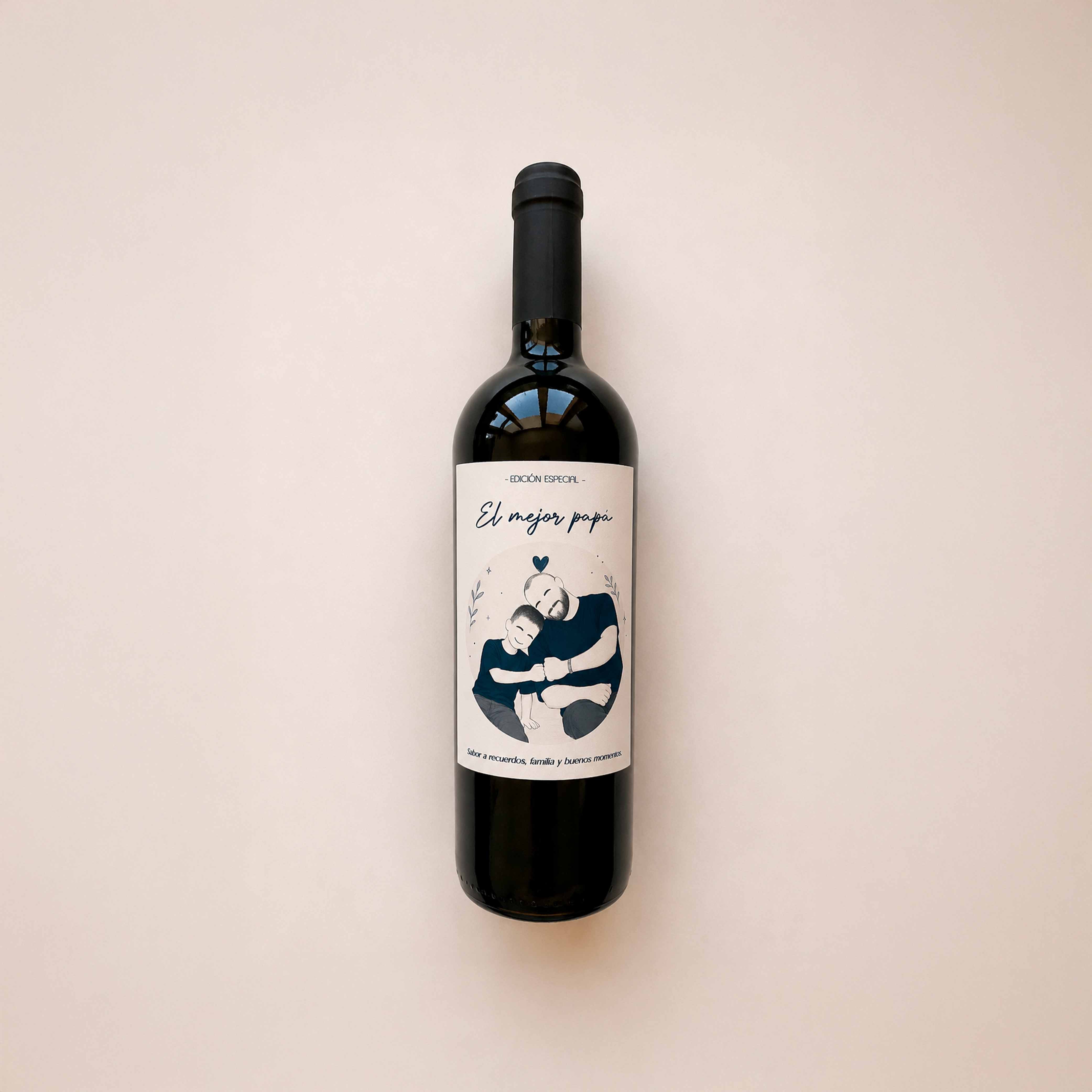 Etiqueta de vino Papá en ilustración